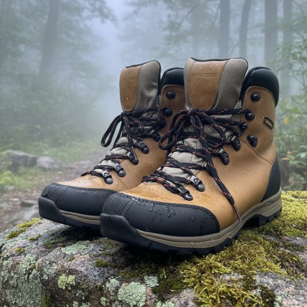 Lands' End St. Elias Waterproof Leather Hiking Boots Men's 13D